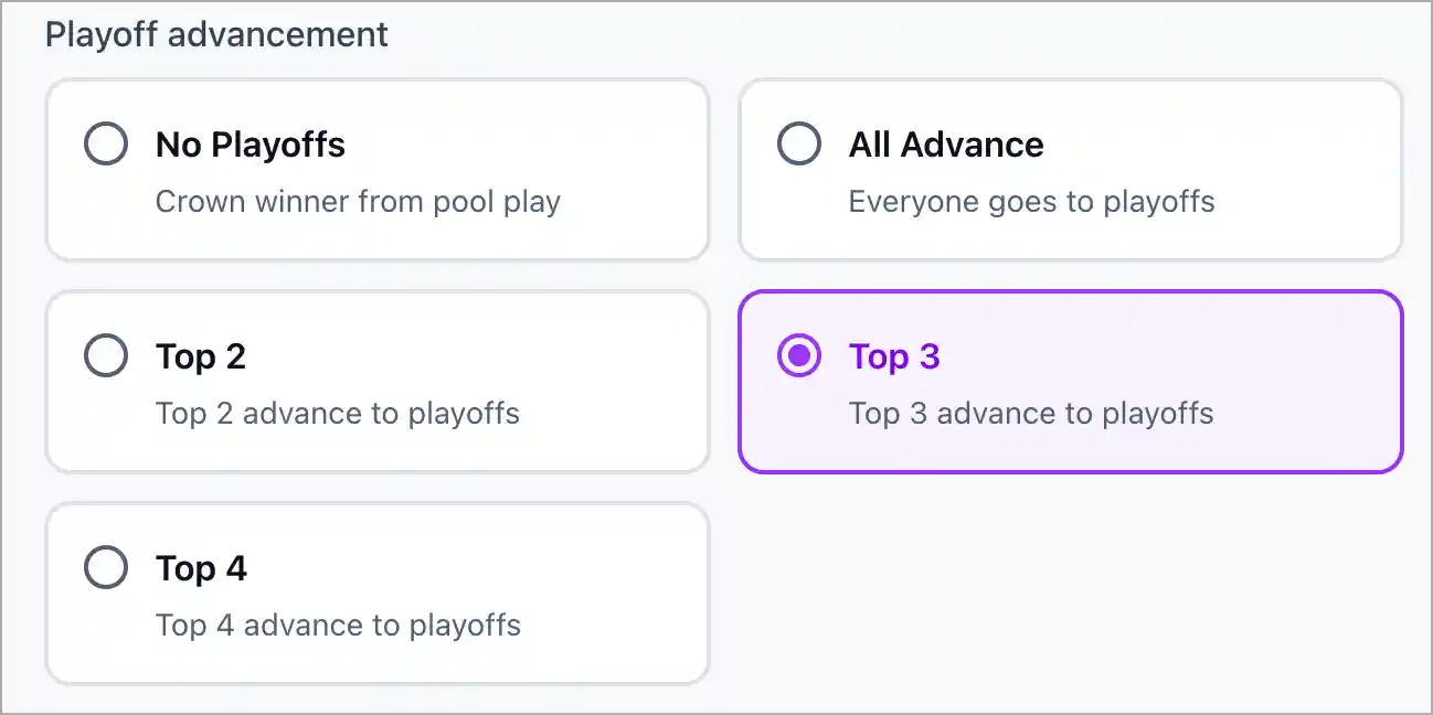 Top 3 and Top 4 playoff advancement options