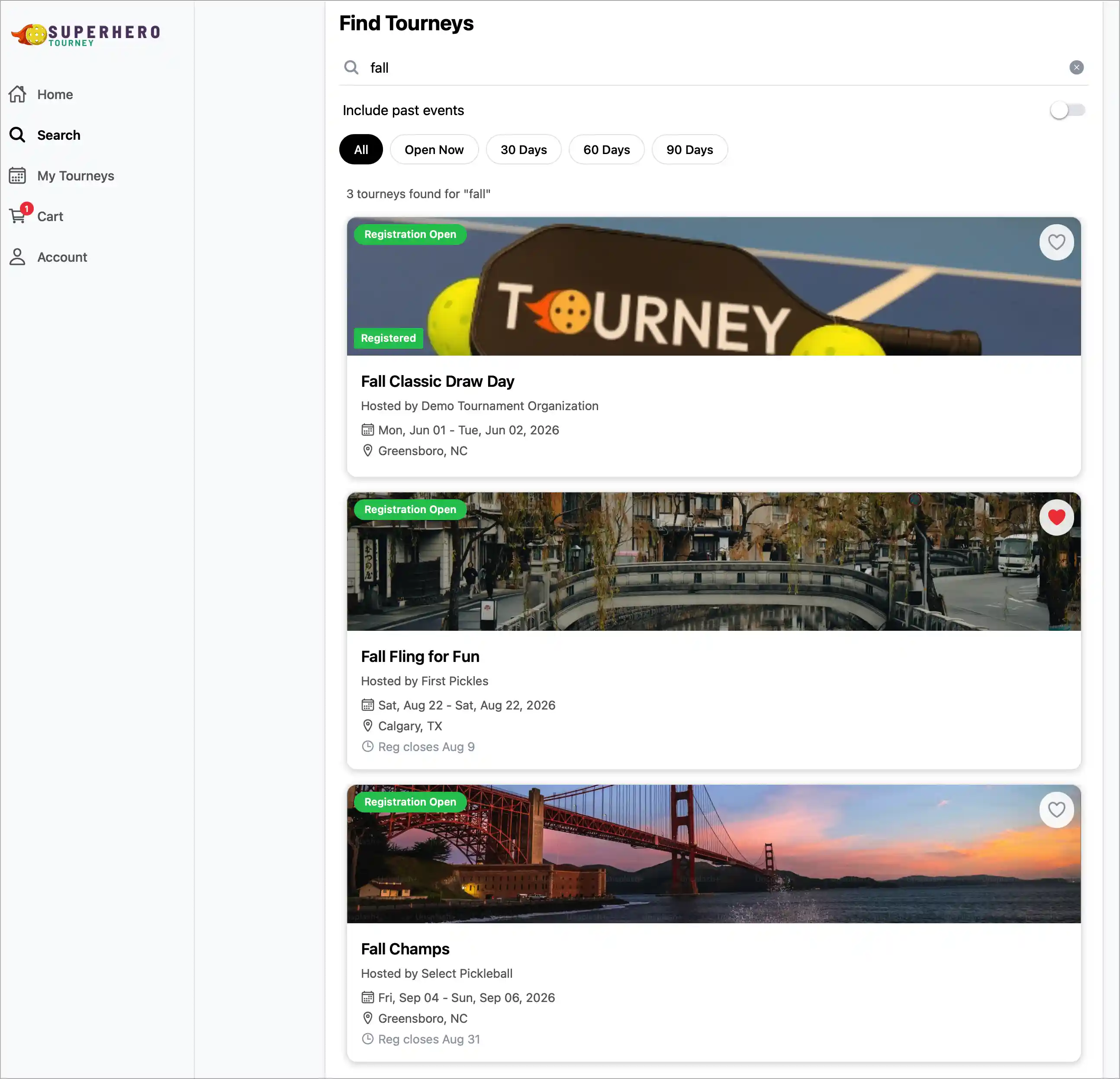 Screenshot of the new player web app